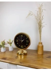 ® Gold Metal Siyah İnci Masa Saati 25×20 cm