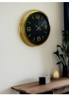 ® Gold Modern Rakamlı 40 Cm Metal Duvar Saati