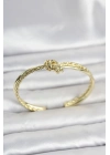 Gold Renk Düğüm Model Pirinç Kadın Bileklik