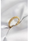 ® Gold Renk Motif Desenli Zirkon Taşlı Kadın Yüzük