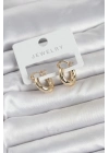 Gold Renk Pirinç Halka 15 mm Kadın Küpe