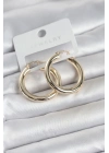 Gold Renk Pirinç Halka 30 mm Kadın Küpe
