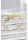 Gold Renk Pirinç Minimal Dorikalı Kadın Bileklik