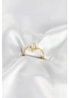 Gold Renk Vintage Model Zirkon Taşlı Yüzük