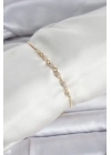 ® Gold Renk Zincir Model Zirkon Taşlı Pirinç Asansörlü Kadın Bileklik