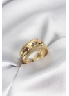 ® Gold Renk Zirkon Taşlı Vintage Kadın Yüzük