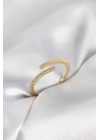 ® Gold Renk Zirkon Taşlı Yılan Tarz Kadın Yüzük
