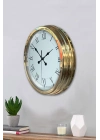 ® Gold Şık 40 Cm Metal Roma Rakamlı Duvar Saati