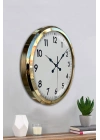 ® Gold & White Luxury Classic 52 Cm Metal Duvar Saati