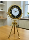 ® Golden Marble Üç Ayaklı Metal Masa Saati