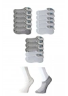 Gri ve Beyaz Erkek Görünmez Çorap 15 çift