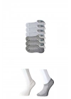 Gri ve Beyaz Erkek Görünmez Çorap 6 çift