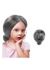 Gri Yaşlı Peruğu çocuk yetişkin uyumlu