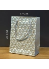 Gümüş Geometrik Desenli Orta Boy Karton Hediye Çantası