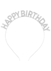 Gümüş Kristal Taşlı Happy Birthday Tacı