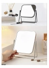 ® Gümüş Renk Ayarlanabilir KARE Metal Ayaklı Masa Üstü Makyaj Aynası
