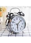Gümüş Renk Metal Çalar Masa Saati