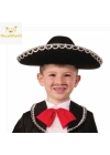 ® Gümüş Renk Şeritli Meksika Mariachi Latin Şapkası 55 cm Çocuk