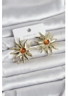 Güneş Model Gold Renk Pirinç Kadın Küpe