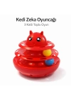 Hacıyatmaz Kedi Oyuncağı 3 Katlı Toplu Zeka Oyuncağı 20x21 cm – Devrilmez Interaktif Mama Oyuncağı