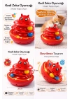 Hacıyatmaz Kedi Oyuncağı 3 Katlı Toplu Zeka Oyuncağı 20x21 cm – Devrilmez Interaktif Mama Oyuncağı