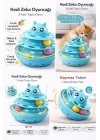 Hacıyatmaz Kedi Oyuncağı 3 Katlı Toplu Zeka Oyuncağı 20x21 cm – Devrilmez Interaktif Mama Oyuncağı