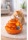 Hacıyatmaz Kedi Oyuncağı 3 Katlı Toplu Zeka Oyuncağı 20x21 cm – Devrilmez Interaktif Mama Oyuncağı