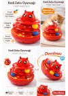 Hacıyatmaz Kedi Oyuncağı 3 Katlı Toplu Zeka Oyuncağı 20x21 cm – Devrilmez Interaktif Mama Oyuncağı