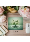 Hafif Dalgacıklı Su & Bambu Tasarımı Mousepad - 19x23 cm 2 mm Dikdörtgen İthal Baskılı Mouse Pad