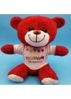 Happy Birthday Tişörtlü Peluş Kırmızı Ayıcık