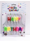 Happy Birthday Yazılabilen Rengarenk Doğum Günü Mumu