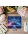Hayal Gücü Temalı Neon Gökyüzü Mouse Pad - 19x23 cm 2 mm Dikdörtgen İthal Baskılı Mouse Pad