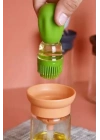 Hazneli Silikon Uçlu Cam Yağdanlık Sirke Yağ Yumurta Ve Sos Fırçası Asorti