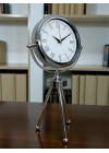 ®  Heritage Üç Ayaklı Krom Metal Masa Saati