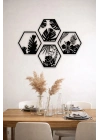 ® HexaLeaf – Tropikal Yaprak Desenli Altıgen Ahşap Duvar Dekoru