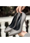 Hillar Platin Saten Stiletto Ayakkabı