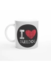 I Love Bulldog Temalı Baskılı Kupa Bardak