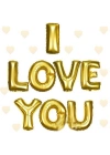 I Love You Folyo Balon Altın Renk 35 CM