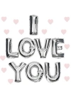 I Love You Folyo Balon Gümüş Renk 35 CM