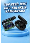 İkili Bluetooth Kulaklık Dijital Göstergeli Uzun Pil Ömrü Yüksek Ses Kaliteli