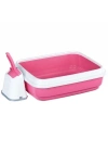 İmac Duo Kürekli Açık Kedi Tuvaleti Pembe 50x40x15 Cm