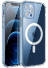 Iphone 12 Pro Max Kılıf Kamera Lens Korumalı Magsafe Destekli Şeffaf Darbe Emici Sert Kapak
