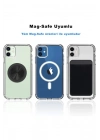 Iphone 12 Pro Max Kılıf Kamera Lens Korumalı Magsafe Destekli Şeffaf Darbe Emici Sert Kapak