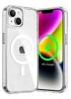 Iphone 14 Kılıf Kamera Lens Korumalı Magsafe Destekli Şeffaf Darbe Emici Sert Kapak