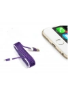 İphone Örgü Şeklinde Renkli Çelik Şarj Data Kablosu - Mor