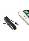 İphone Örgü Şeklinde Renkli Çelik Şarj Data Kablosu - Siyah