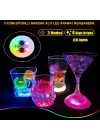 Işıklı Yapışkanlı Bardak Altı Aparatı Ledli 3 Modlu 6 cm Çap 1 Adet