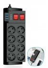 ®  Isıya Dayanıklı Termal Akım Korumalı 2 Metre 16A 4000W 8li Priz ve 3 Usb Li Uzatma Kablosu