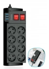 ®  Isıya Dayanıklı Termal Akım Korumalı 2 Metre 16A 4000W 8li Priz ve 3 Usb Li Uzatma Kablosu
