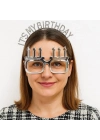 İt's My Birthday Yazılı Taç Ve Mum Şekilli Gözlük Seti Gümüş Renk
